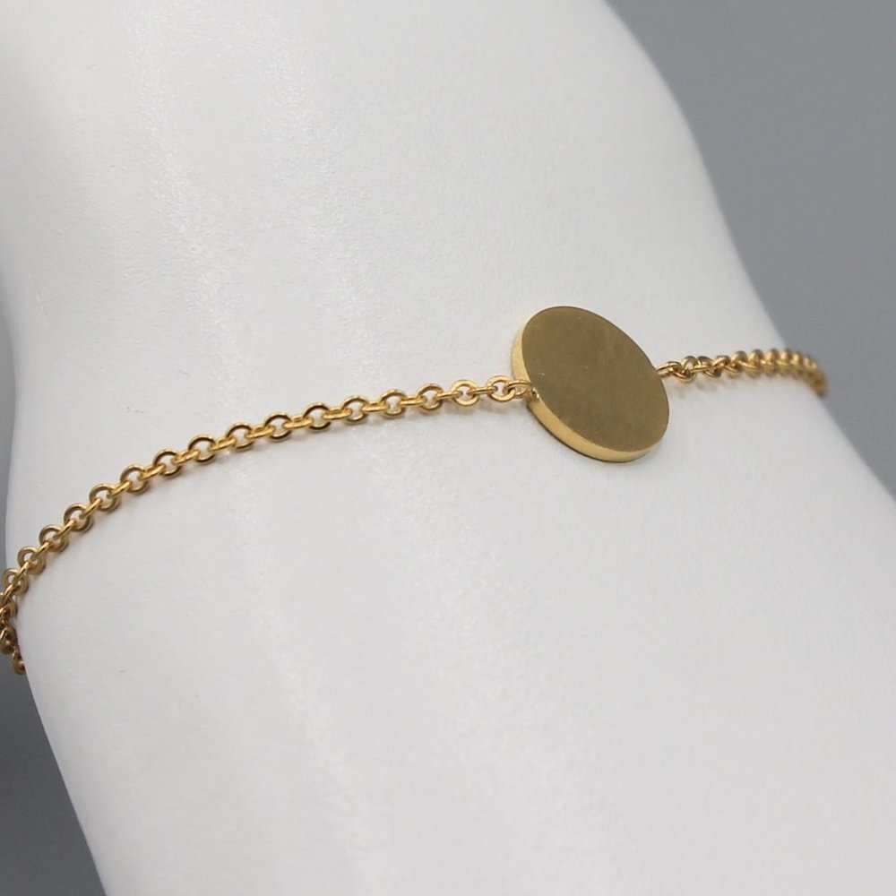 Jewelry bracelet full moon sky celestial gold tone dainty round minimalist new - Picture 5 of 5